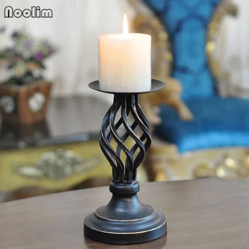 Подставка для свечей из черного металла в Европе – элегантный железный подсвечник для свадеб и вечеринок
