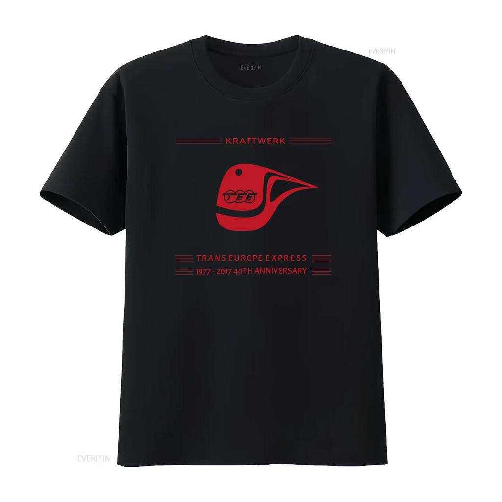 Kraftwerk Trans Europe Express 40th Anniversary T Shirt Vintage Electronic Music Band vintage Washed Top For Everyday Wear Soft