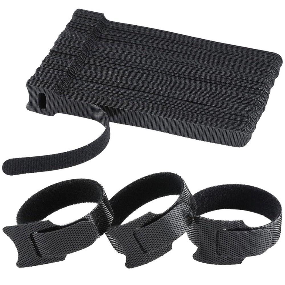50 Pcs Cord Organizer Nylon Fastening Cable Ties Hook Loop Cable Management Headphones