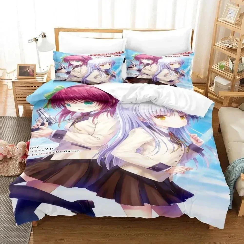 3D-принт аниме Angel Beats Постельное белье Пододеяльник Постельный комплект Одеяло Чехол Наволочка Одеяло King Queen Size Постельное белье для мальчиков и взрослых