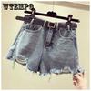 Джинсовые шорты с двойной пряжкой, женская версия с высокой талией, тонкие и свободные, дикие, трапециевидные, широкие штанины