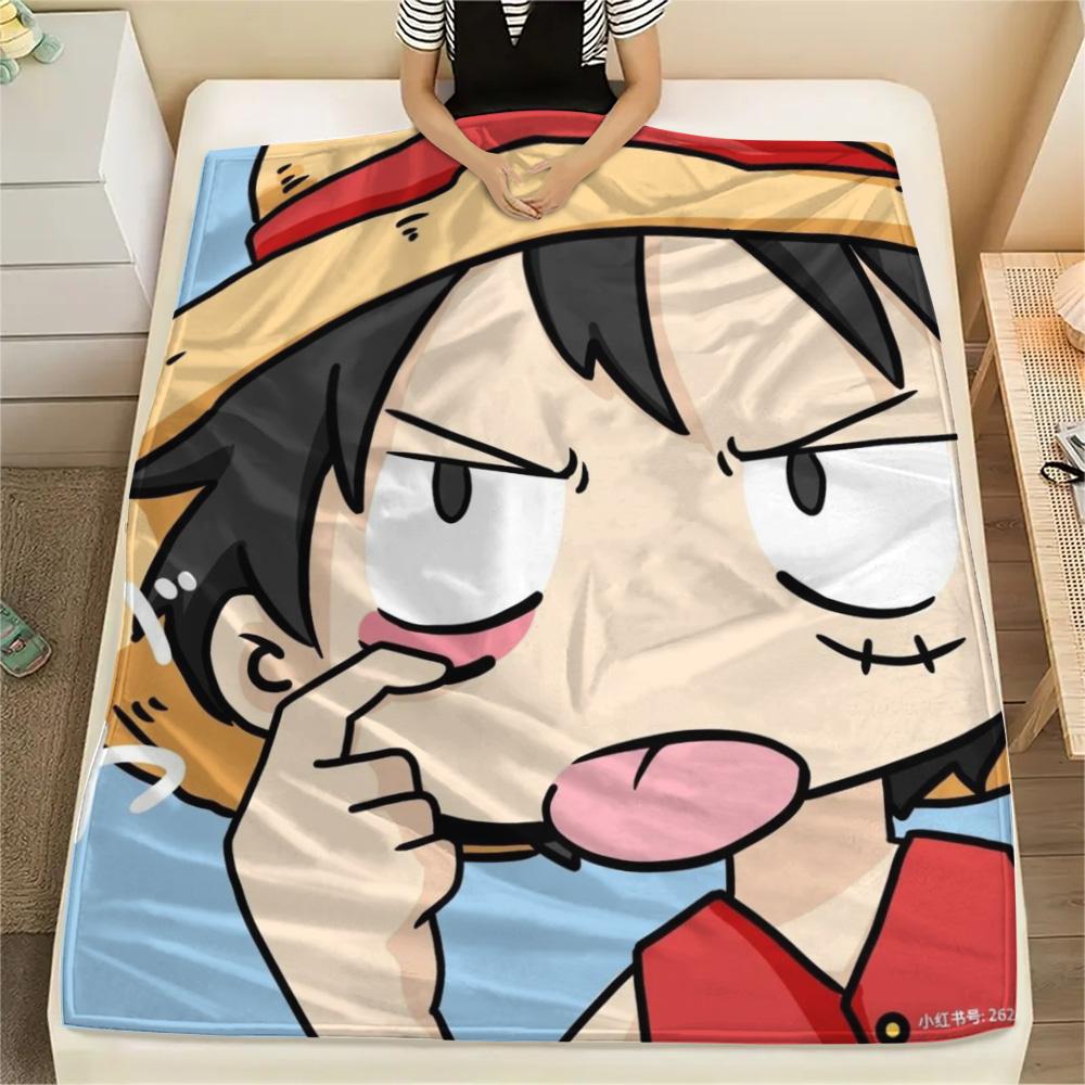Luffy Holiday Travel Essential Printed Blanket, Flannel Blanket Ideal for Bedroom, Sofa, Bed and Picnic Party.-TING