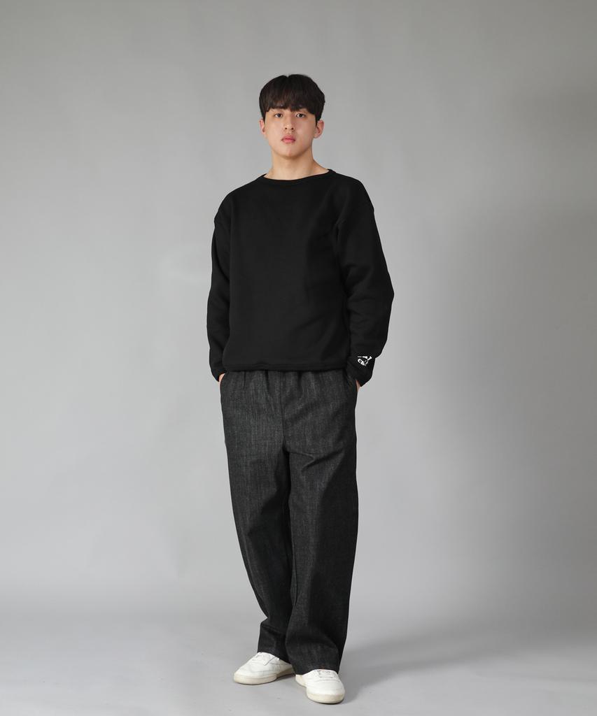 Seinteukeulu Широкие брюки Ex Wide Pants Exw-347 Черный деним Bks