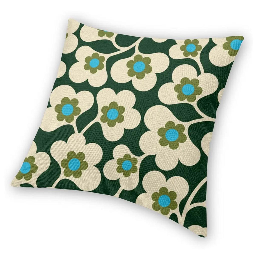 Green White Flowers Orla Kiely Pillowcase Printing Polyester Cushion Cover Decorative Pillow Case Cover Home Square 40*40cm