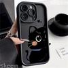 Милый мультяшный черно-белый кот Чехол для телефона Для iPhone 16 Pro Max 15 14 13 12 11 XS XR X 8 7 15 Plus Ударопрочный Мягкий силиконовый чехол