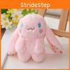 Adorable Mini Plush Bunny Keychain Cute Rabbit Toy With Soft Long Fur In Pink And White