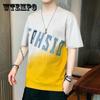 Men's Five-point Short-sleeved T-shirt Summer New Ice Silk T-shirt Trend Loose Half-sleeved Student Shirt Men's Clothing