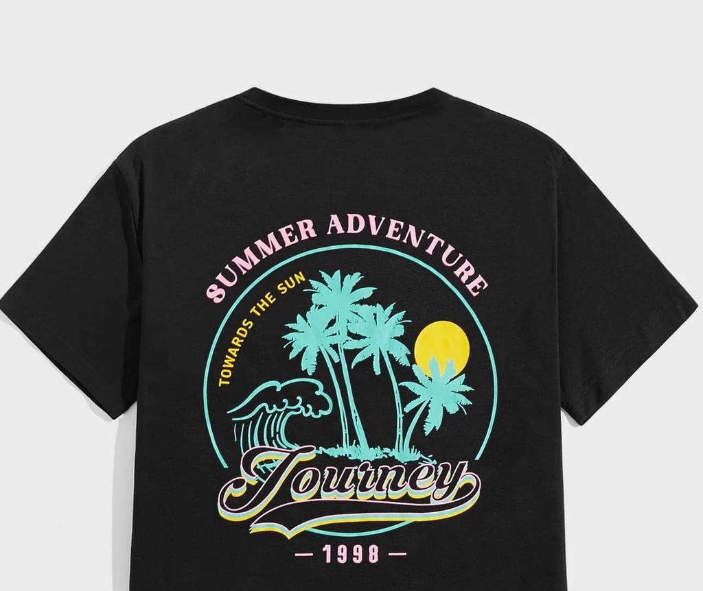 Летние приключения на пути к солнцу Jouiney 1998 Футболки мужские свободные хлопковые футболки одежда летние топы с круглым вырезом повседневные свободные футболки