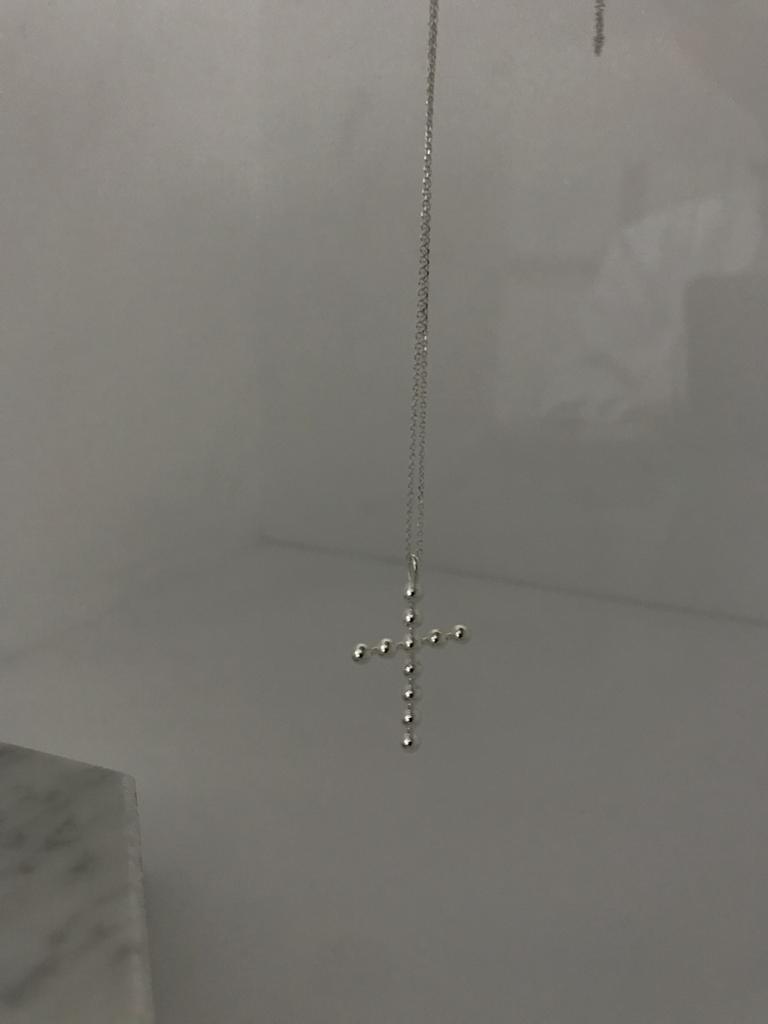 925 silver ball cross necklace