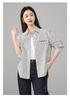 Yalida Design Sense Casual Blue and White Striped Shirt for Women