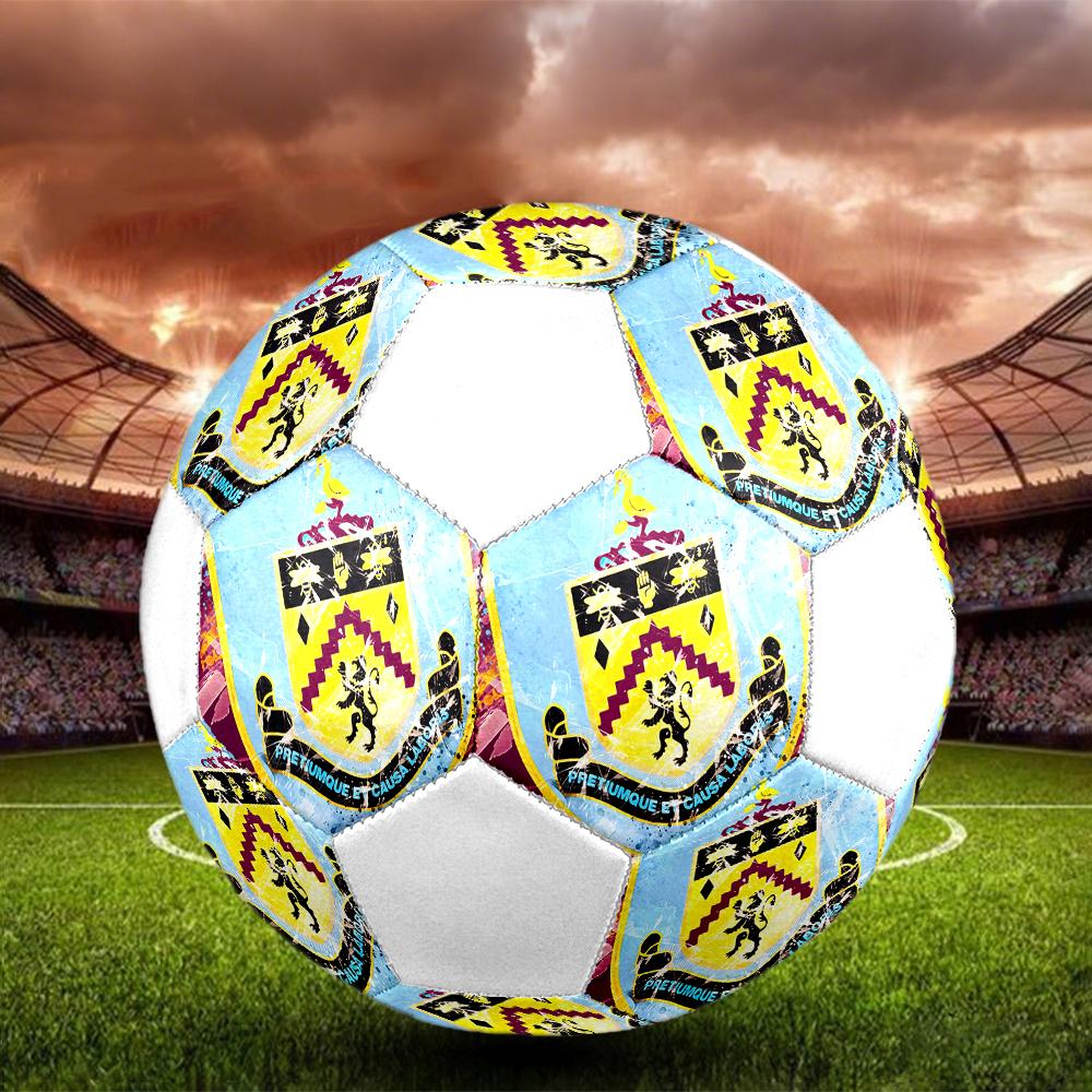 Burnley Football Club Soccer Ball, colorful, suitable for all ages, machine-stitched, PVC material, competition grade, durable and high bounce