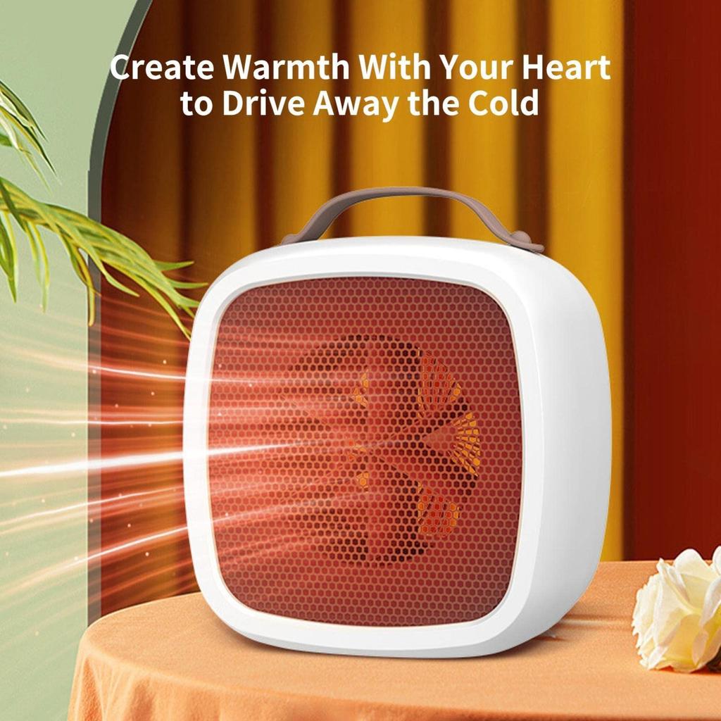 500W Fan Heater Electric Heater Ceramic Fan Heater Safe Energy Saving Quiet Room Thermostat Indoor Office Bedroom