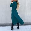 Women's Cotton Button Down Maxi T-shirt Dress Casual Long Sleeve Lapel Collared Long Dress Lace Up Waist Ladies Robes