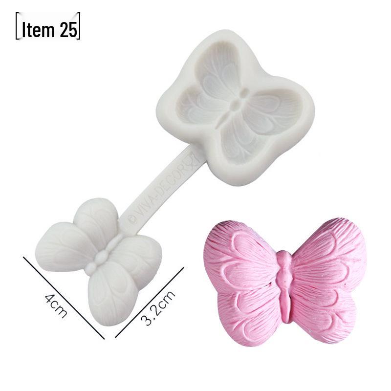 Силиконовая форма для мастики - Набор лепестков и листьев, пищевая, для тиснения на дереве и цветах.