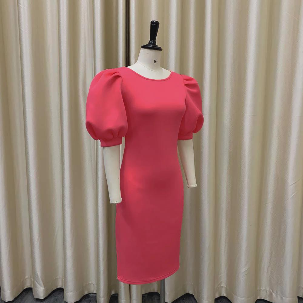 Женское летнее банкетное платье 2022 года с рукавами-фонариками, облегающее бедра — европейский и американский стиль