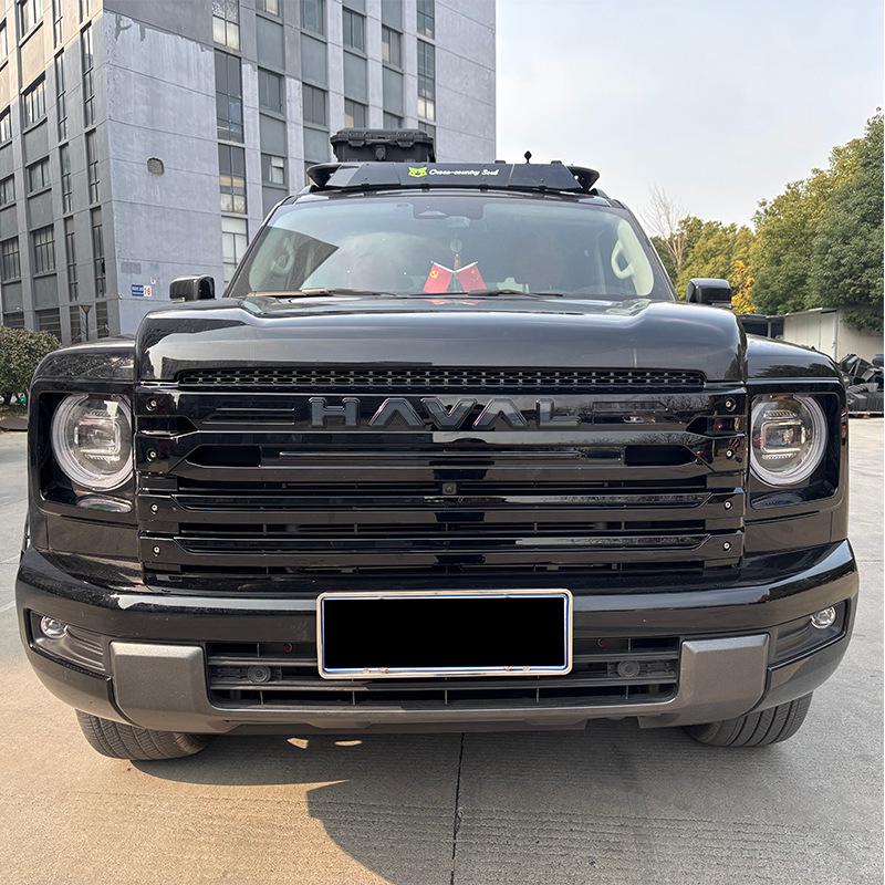 Комплект рамок фар Haval H9 2-го поколения: Решетка, ABS, Светодиодные бусины, Дизайн Черный Воин