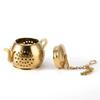Strainer for Herbal Spice Teaware Ceremony Accessories Gold Teapot Shaped Stainless Steel Loose Leaf Tea Infuser Reusable Tea
