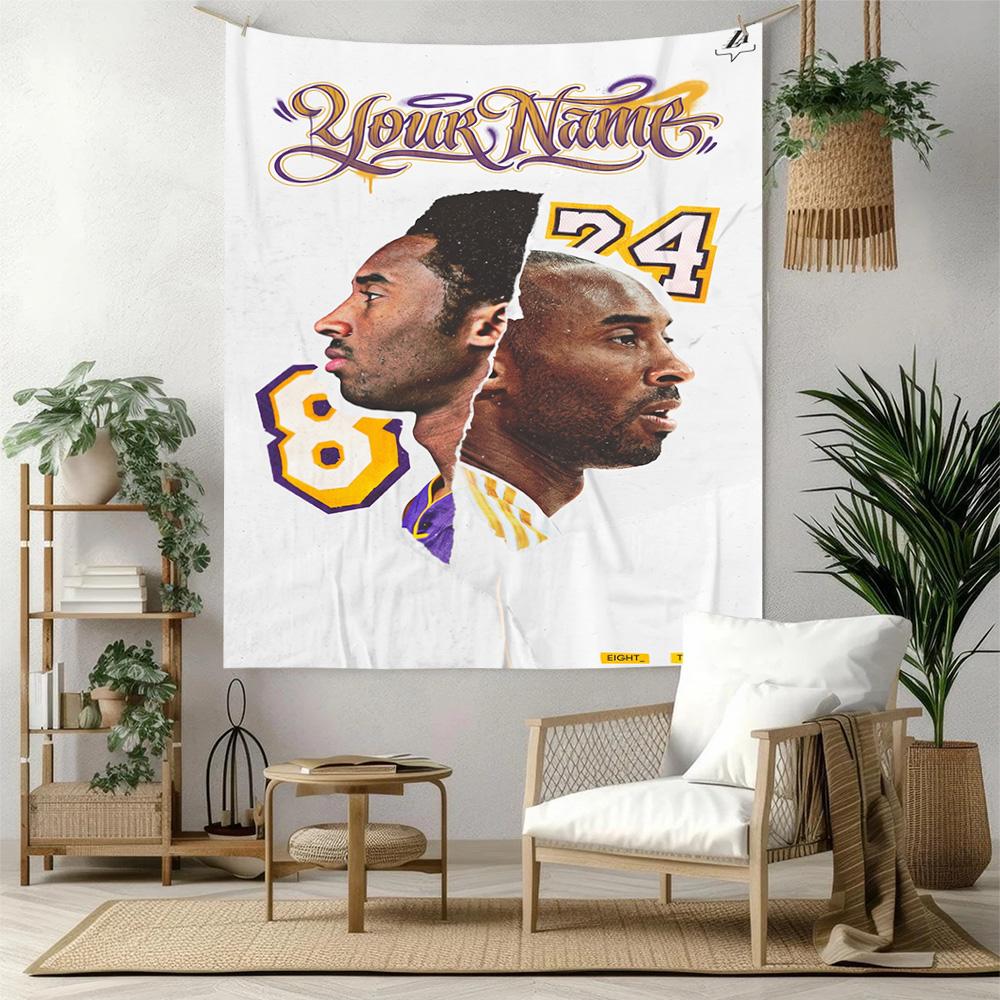 Kobe Custom Your Name Wall Decor Tapestry Art For Pet Memorial Birthdaywedding Party Backdrop Family Gift