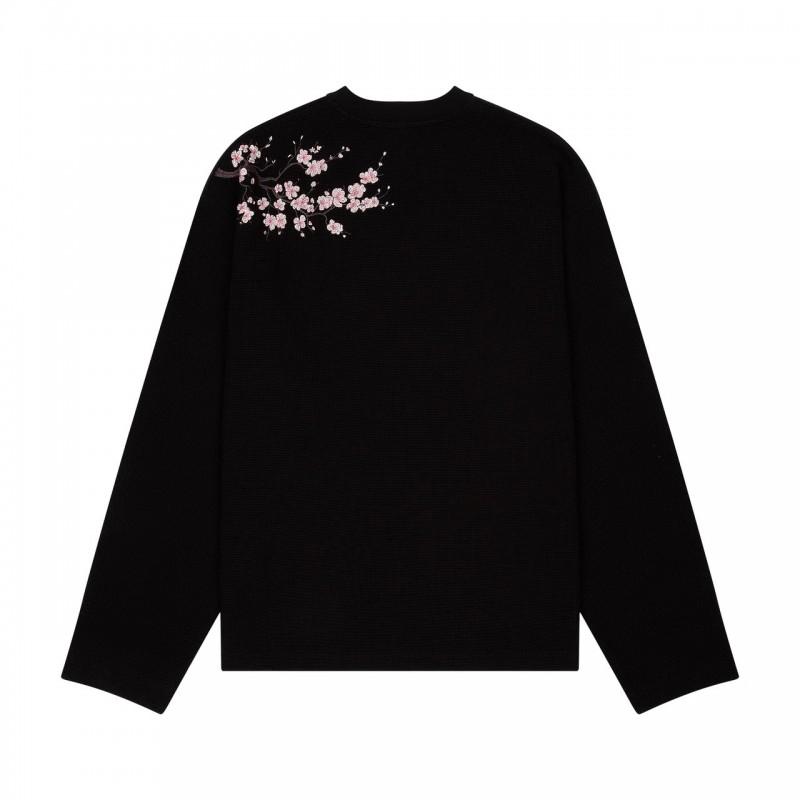 Trendy 2026 Streetwear Floral Embroidery T-Shirt Men Women Waffle Knit Slim Fit Casual Top
