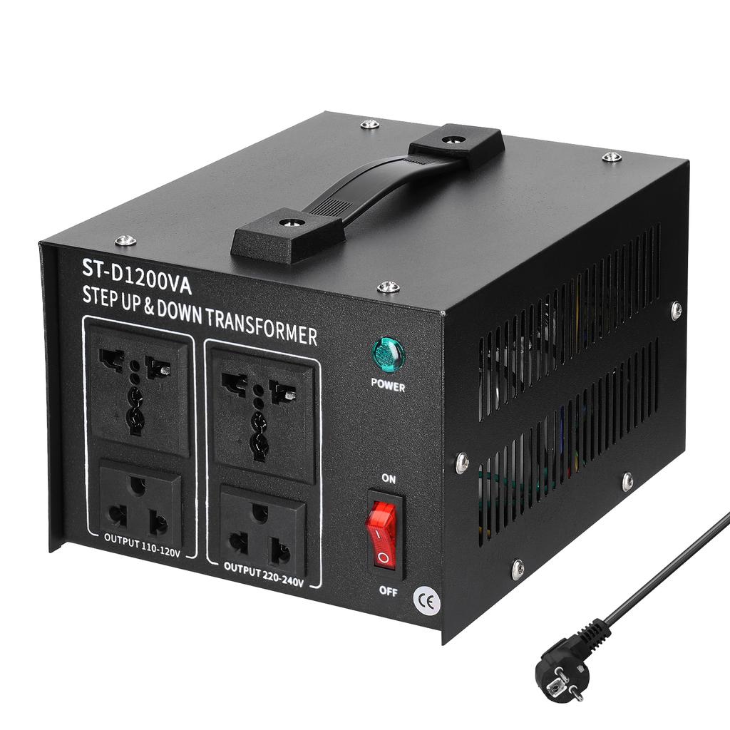 Step Up&Down Transformer Compact Size Voltage Converter 1200VA Portable Home Electrical Appliances