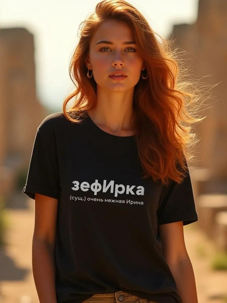 Футболка с персонализированной надписью для Ирины, Зефирка