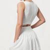 Womens Quick-Dry Lace Tennis Dress High-Waisted Mesh Panel Athletic Workout Gym Running