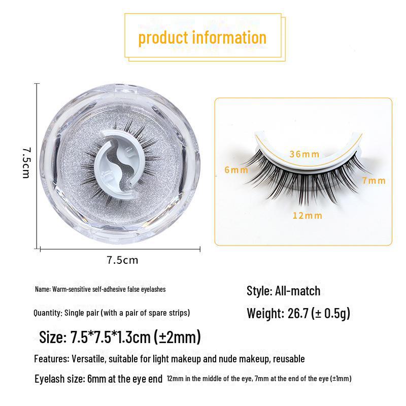 Самоклеящиеся ресницы Little Devil без клея: Реалистичные, естественные завитки с запасными полосками клея.