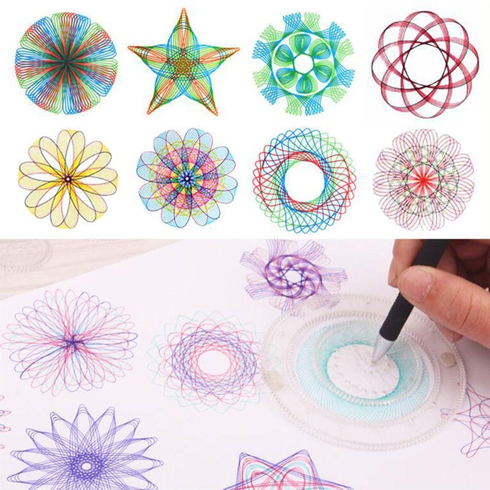 5/12/22PCS Plastic Spirograph Special Shaped Stationery Drawing Ruler Geometric Ruler School Office