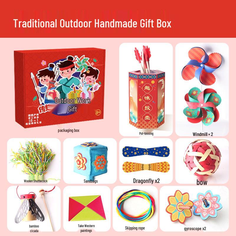Handmade DIY Traditional Culture Toy Gift Box for Kindergarten Activities and Festivals