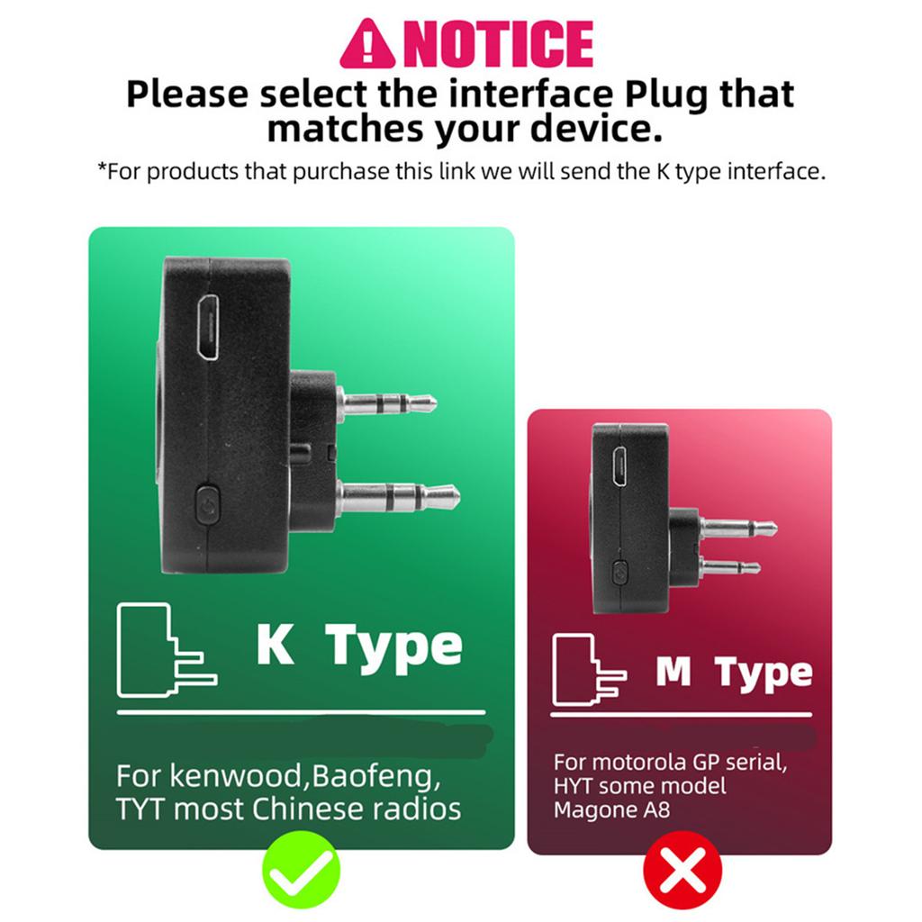 Bluetooth-гарнитура для радиостанций BaoFeng UV-82 UV-5R 888S Moto