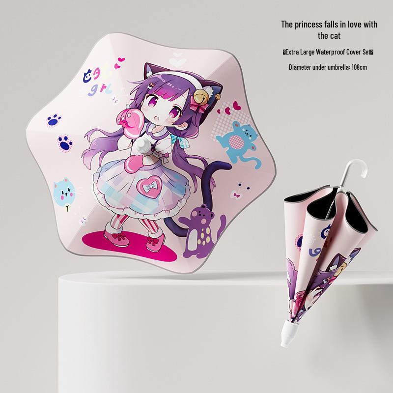 Детский зонт с защитой от УФ-излучения: Длинная ручка, В дождь или в солнечную погоду, Усиленная и увеличенная для учеников начальной школы, Мальчиков и девочек