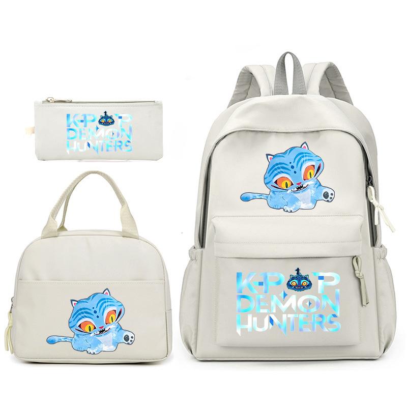 Kpop Anime Cartoon Printed Children'S School Bag Set Primary And Secondary School Student Pencil Bag College Meal Bag