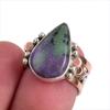 Ruby In Zoisite Lab-Created 925 Sterling Silver Jewelry Two Tone Ring S.5.5 o3W66