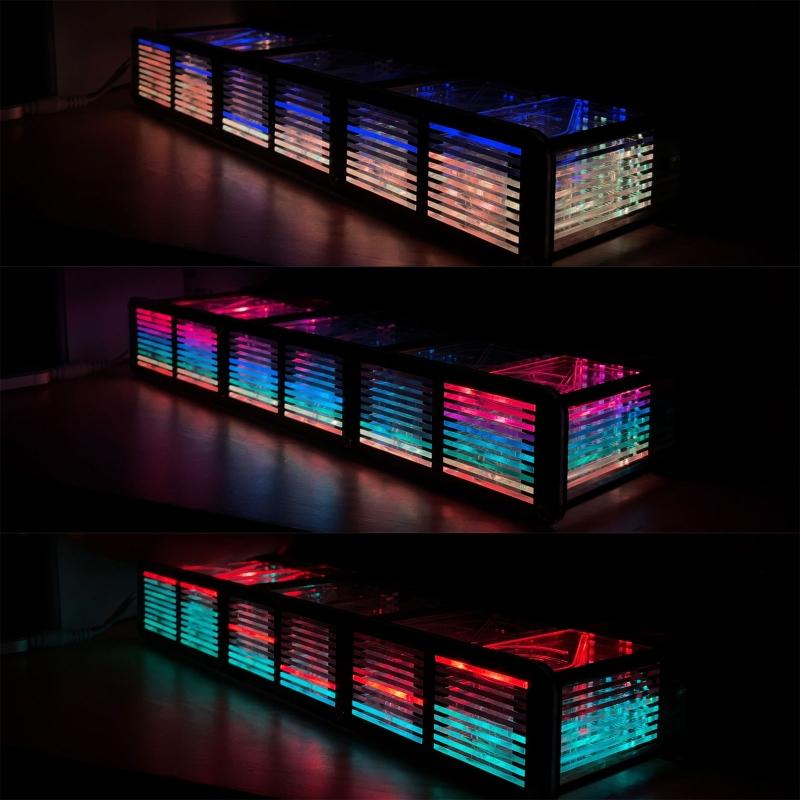 Nixie Tube Clock Acrylic RGB- Digital Clock Various Musical Beat Temperature/Data/Week Display Girlfriend Gift Present