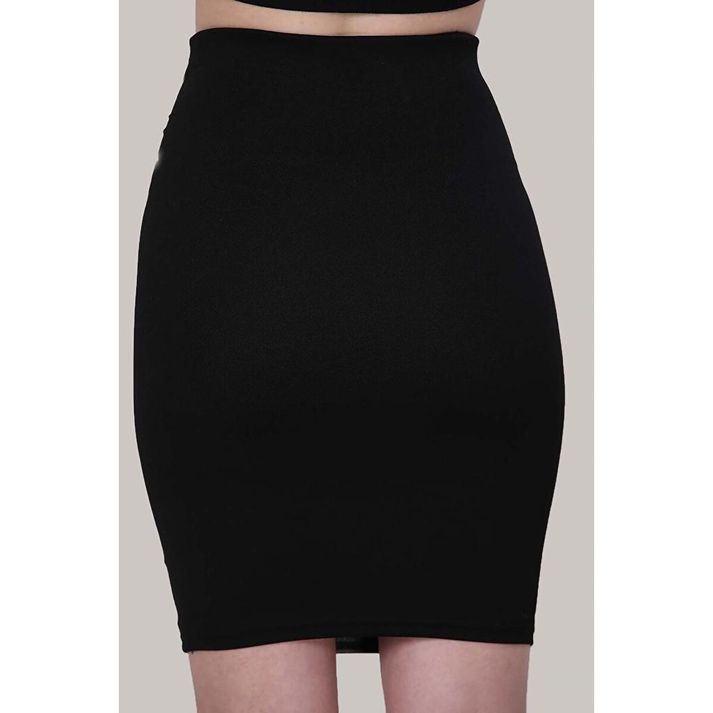 Женская кожаная юбка черная