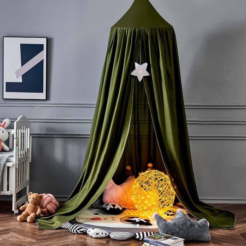 Nordic Style Ceiling Bed Canopy Baby Crib Breathable Mosquito Net Windproof Curtain Nursery Room Decor