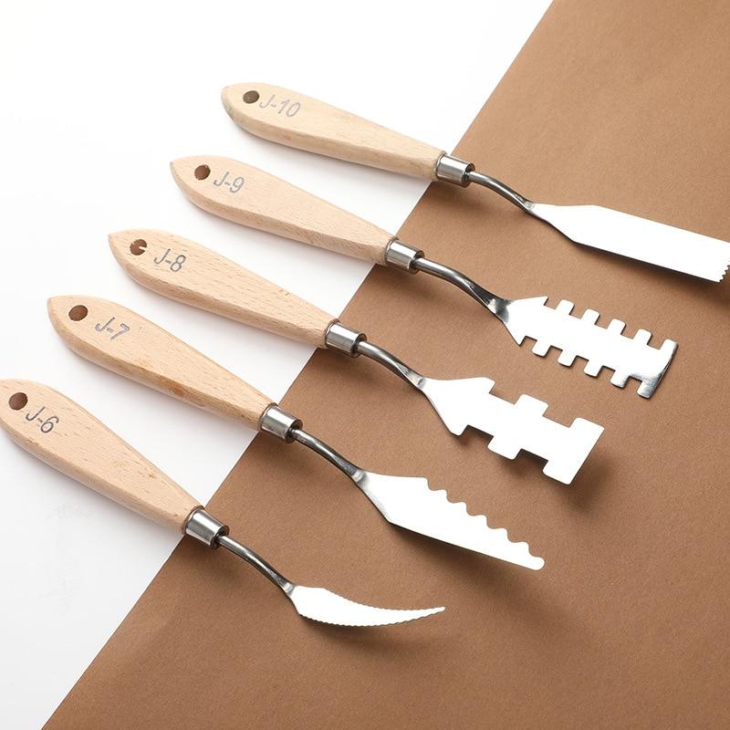 10 шт. ножи для масляной живописи скребки цветные палитры ножи инструменты для деревянных нерегулярных текстур цветы лопаты художественные инструменты для цветной живописи