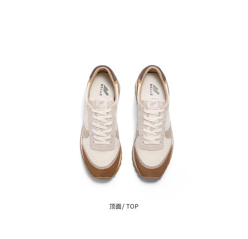 Belle color blocking retro casual shoes for women in spring 2025, new fashion, versatile and comfortable shoes