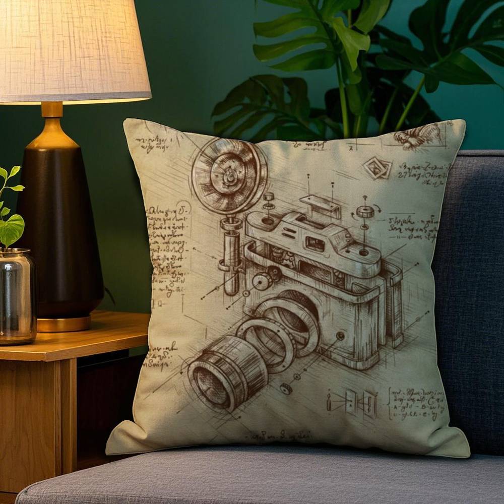 Вдохновленные Да Винчи Эскизы Наволочка Плюшевая Ткань Мягкий Двусторонняя Печать Наволочка для Подушки Дивана Наволочки для Декоративных Подушек