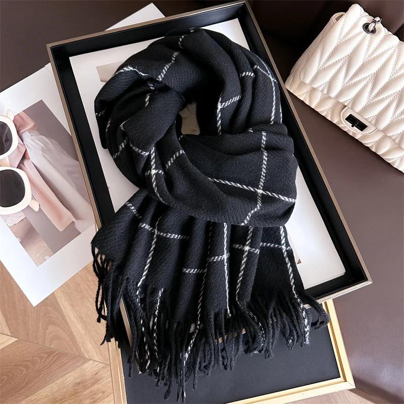Fashion Plaid Cashmere Warm Scarf New Design Luxury Pashmina Winter Shawl Wraps Bufanda with Tassel Poncho Blanket 2025