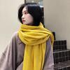 Luxury Kintted Winter Scarf for Women Thick Warm Cashmere Neckerchief Solid Bufanda Female Soft Poncho Foulard Winderproof Shawl