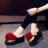 Fashion Summer New Luxury Women's Shoes for Summer Outdressing Flower Pearl Flat Slippers for Beach Vacation Non Slip Women's Slippers