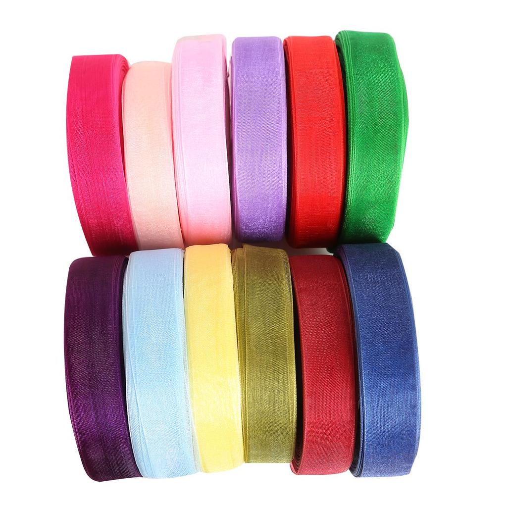 Satin Edge Sheer Organza Ribbon Bow Craft 20mm Chiffon Roll Sewing Fabric Accessorie Gift Wrap