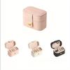 Women Ring Earrings Boxes Single Layer Storage for Ladies Travel Classic Black Pure Fashion Pink