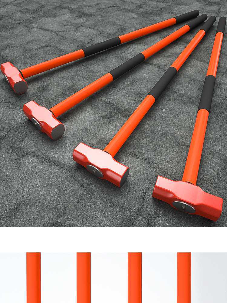 Сверхпрочный большой кувалда: Взрывозащищенный стальной молоток каменщика, восьмигранный, с ручкой, для колки камня и стен.