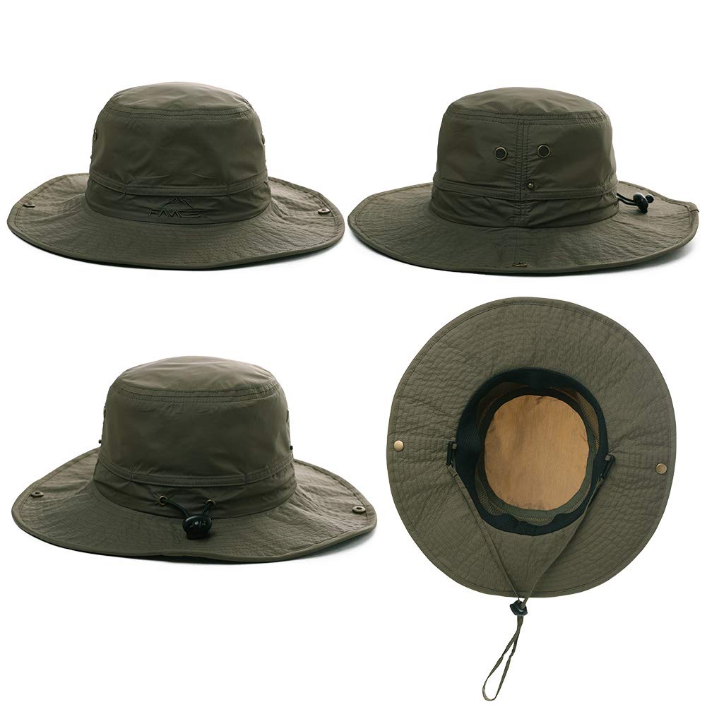 Safari Hat Mesh Adventure Hat Foldable Boonie Hat Stylish Fishing Hat Fishing Military Hat Sun Hat Hat Removable Chin Strap Spring Summer Autumn Wide