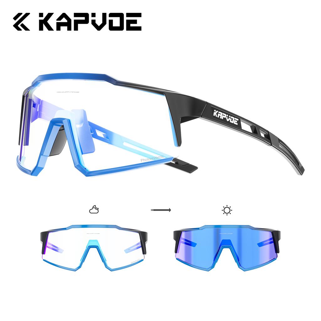 Фотохромные солнцезащитные очки Kapvoe для мужчин, велосипедные очки UV400, прозрачные для горного велосипеда MTB, переходящие, спортивные очки для женщин