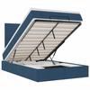Cadre de lit ottoman - 120x190 cm - Matelas inclus - Rangement sous le lit - Tissu bleu