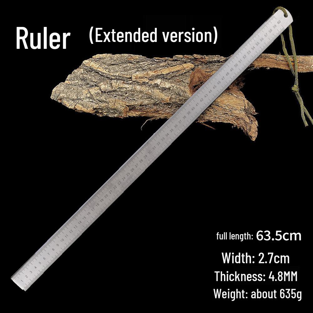 Многофункциональная закаленная нержавеющая стальная линейка 5 мм и инструмент для самообороны