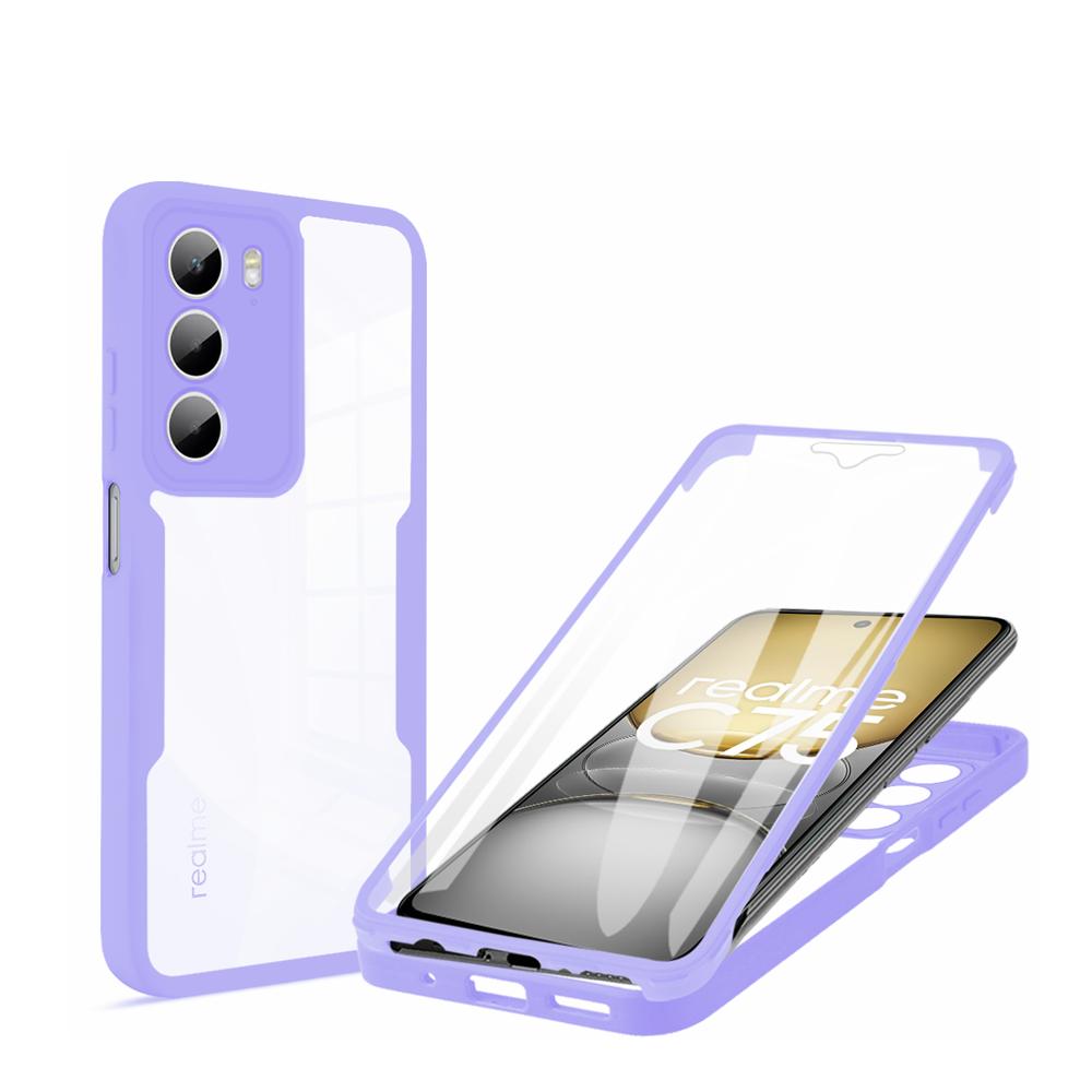 Чехол 360 градусов для Realme C71 C75 C85 14T 8 9 14 15 Pro Plus 5G 6 C21Y C25Y Note 70 Со встроенной защитой экрана Полное покрытие корпуса